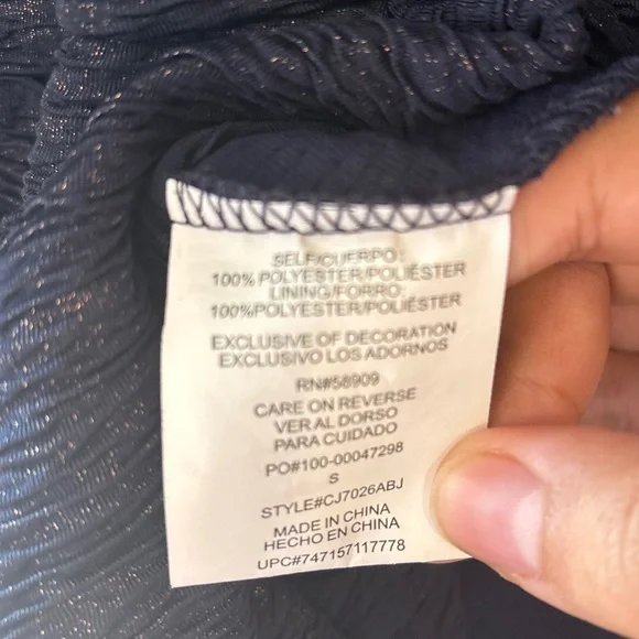 Copper Key Women’s Navy and Metallic Dress - Small - Picture 6 of 6